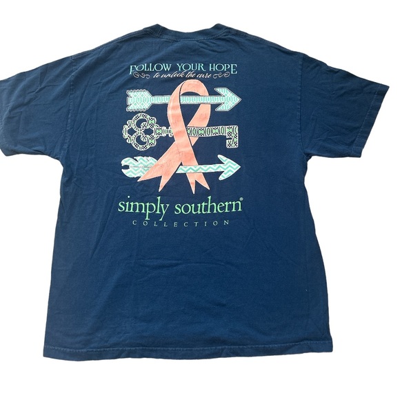 Simply Southern Breast Cancer Awarness T-shirt Follow Your Hope Pink sz XL GUC - Picture 3 of 13